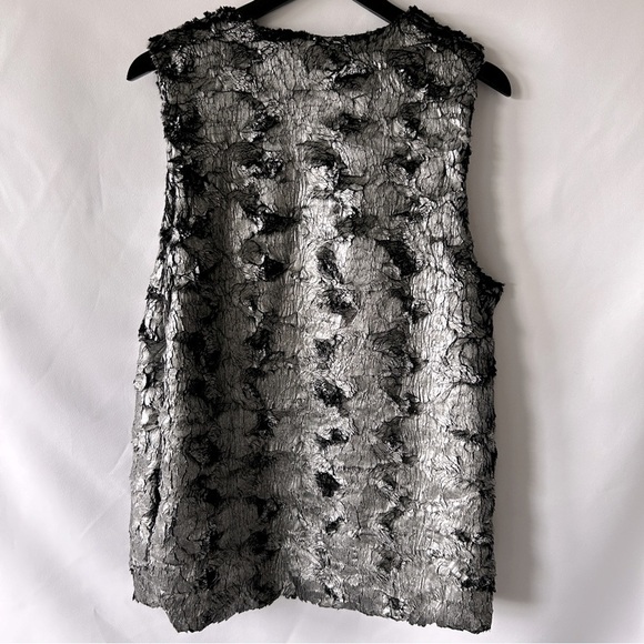 BCBGeneration Women's Vintage Retro Black and Metallic Gilet Vest Size Small - Picture 9 of 12